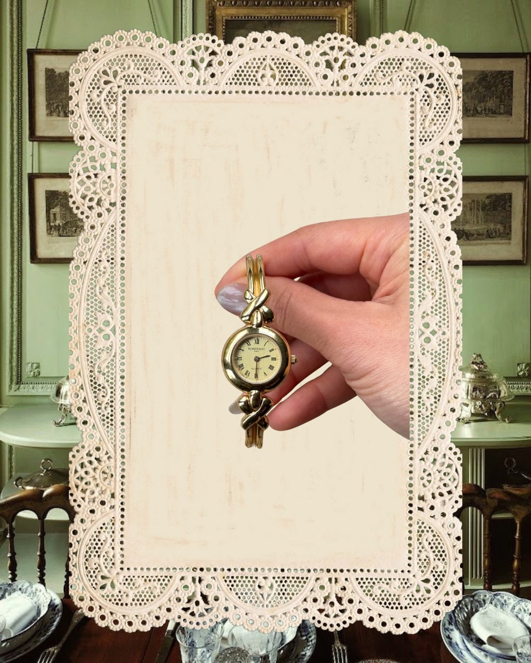 1980s Fontenay Gold-Plated Bangle Quartz Watch