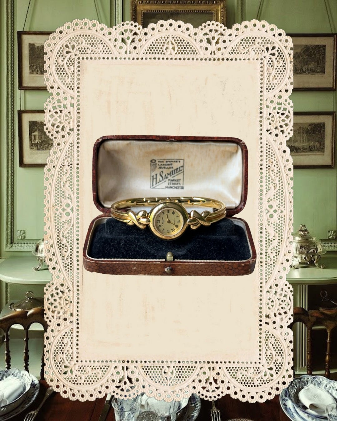 1980s Fontenay Gold-Plated Bangle Quartz Watch