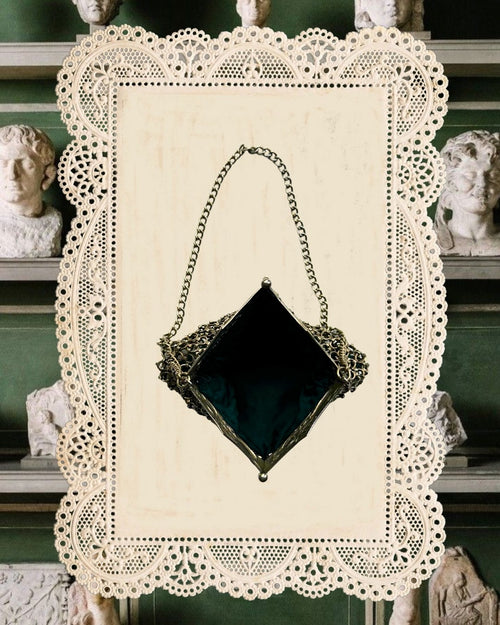 1920s Dragon Silver-Tone Chainmail Evening Bag