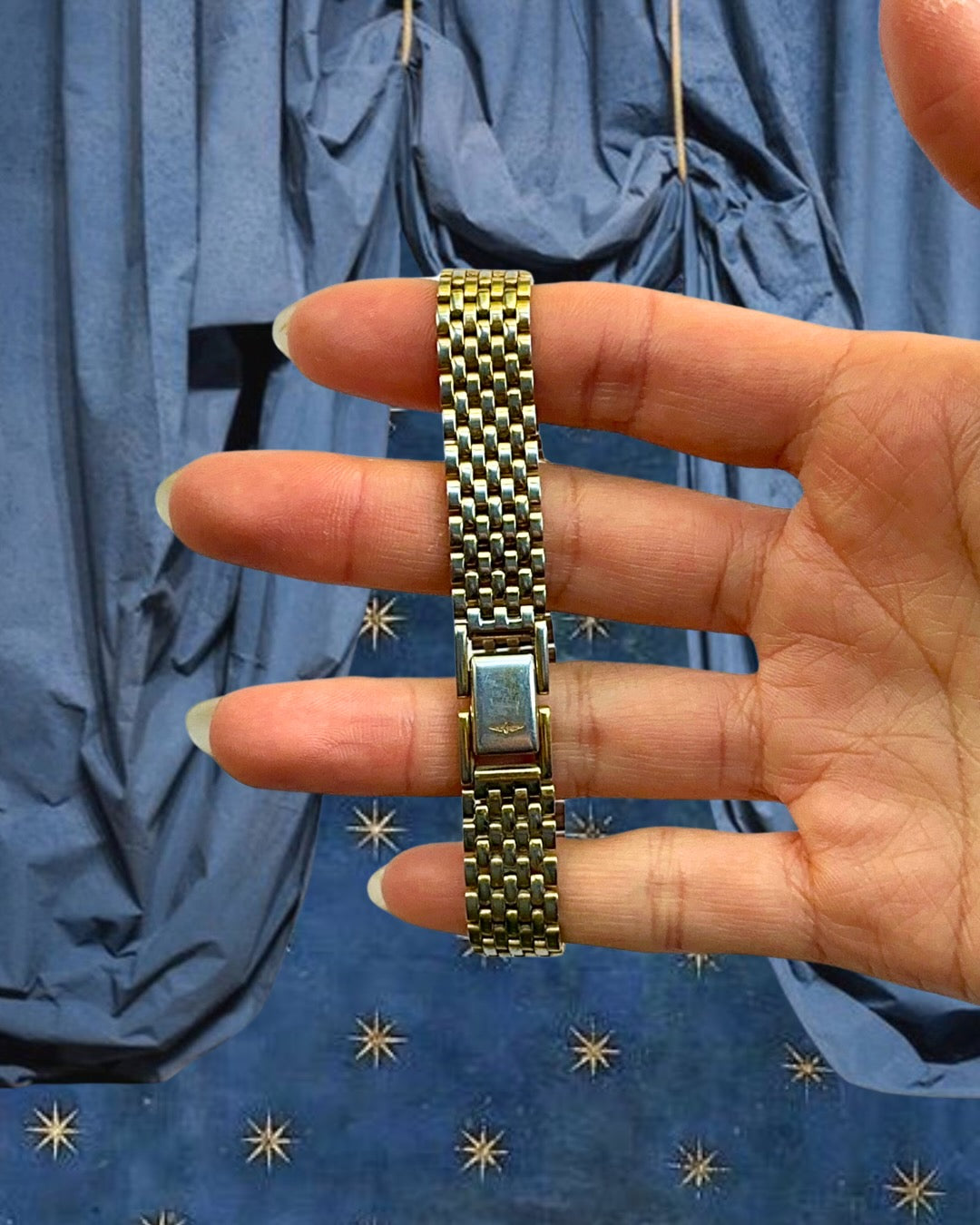 1980s Rotary square gold-plated quartz watch