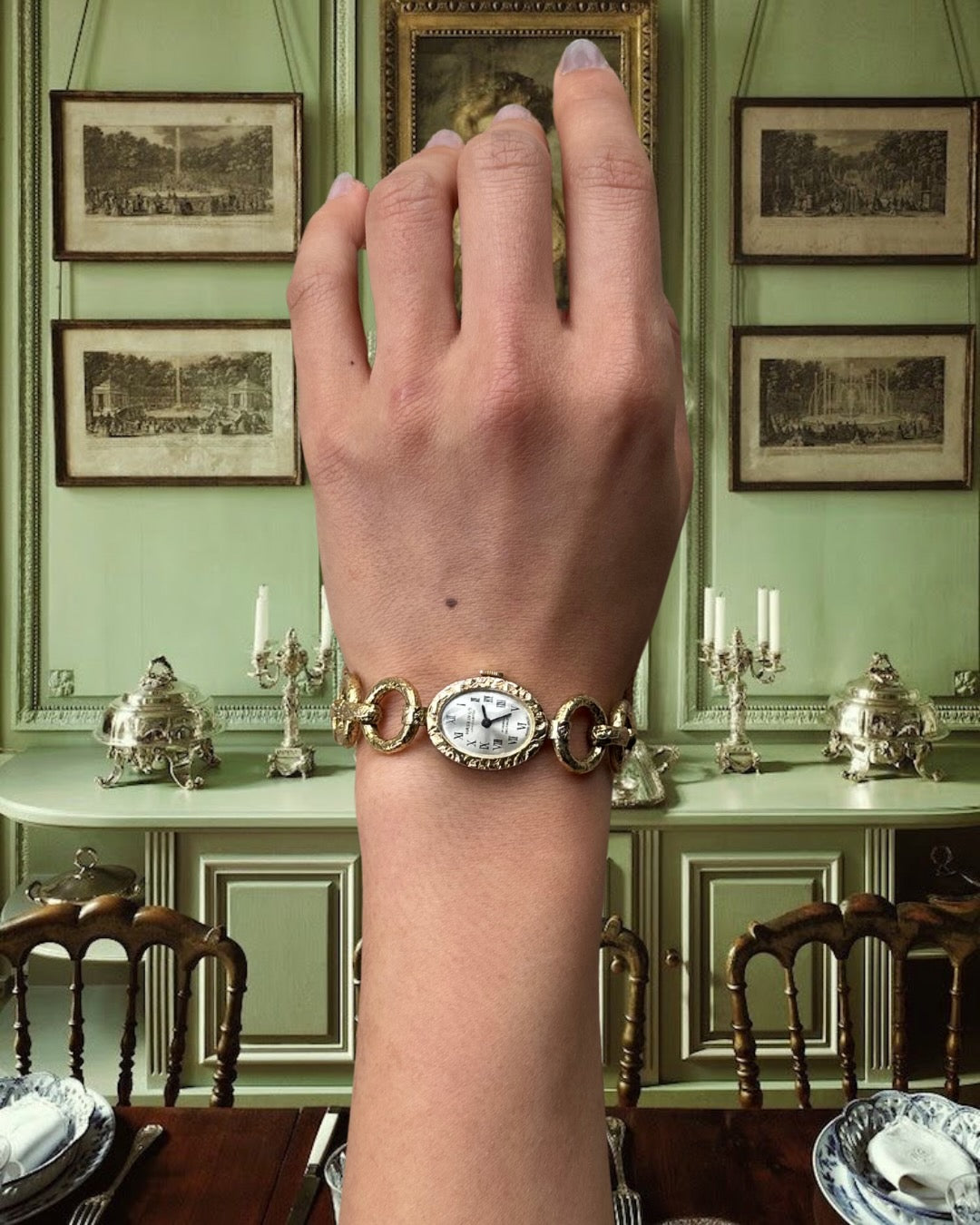 1970s Haskings Donut-Link Mechanical Watch