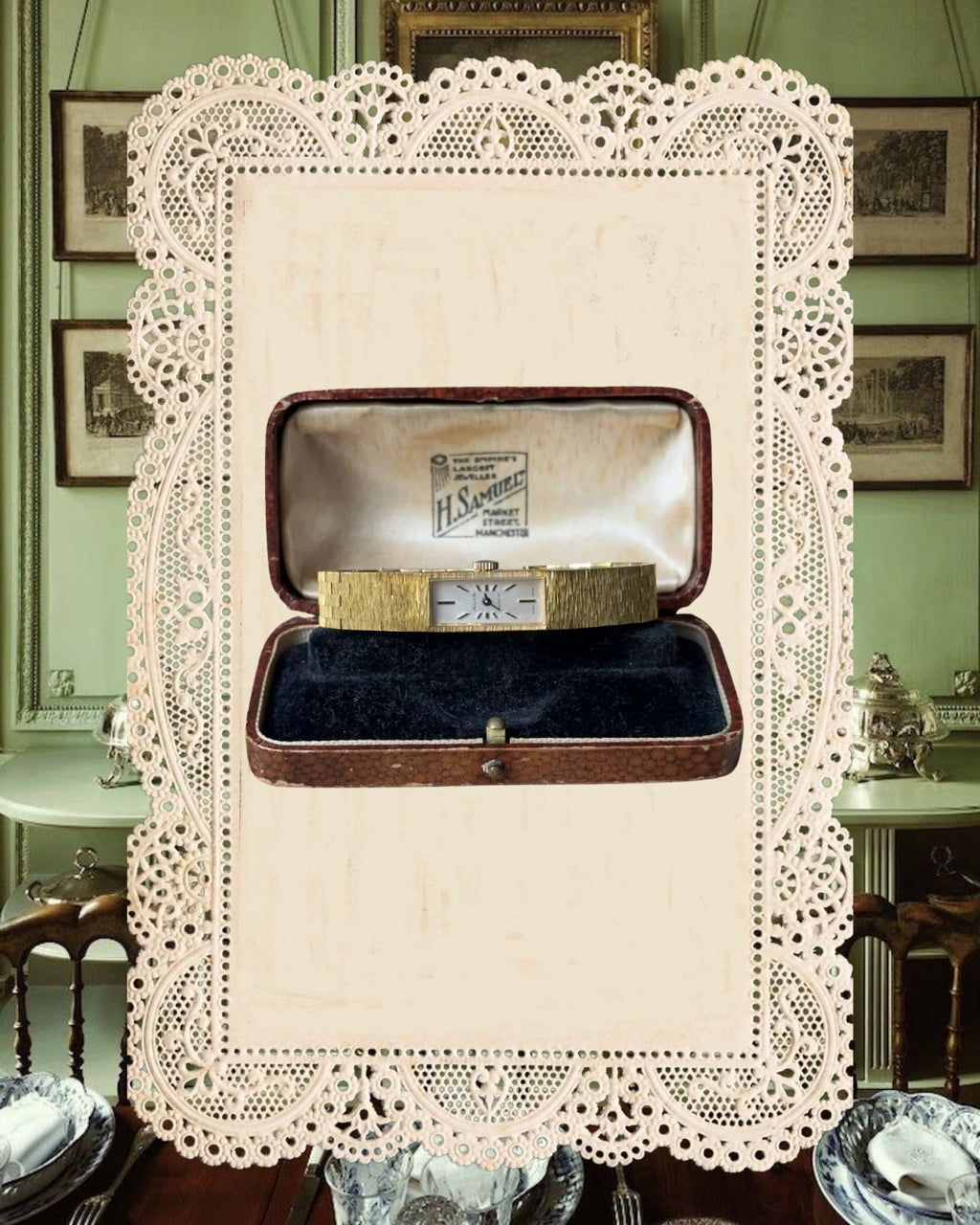 1970s Avia Long Rectangular Gold-Plated Mechanical Watch