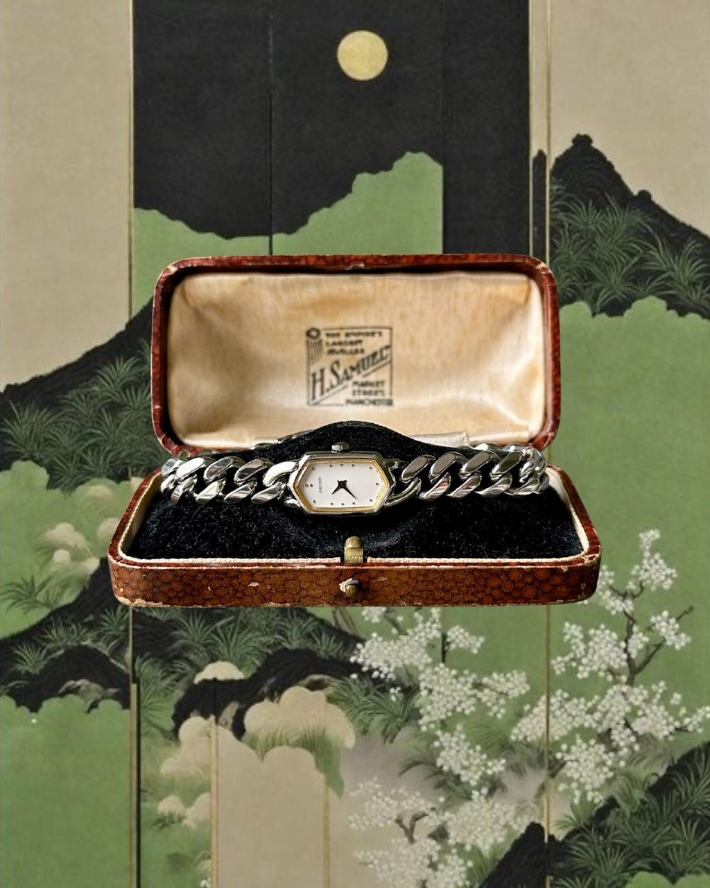 1980s Rare Seiko Silver-Tone Chain Quartz Watch