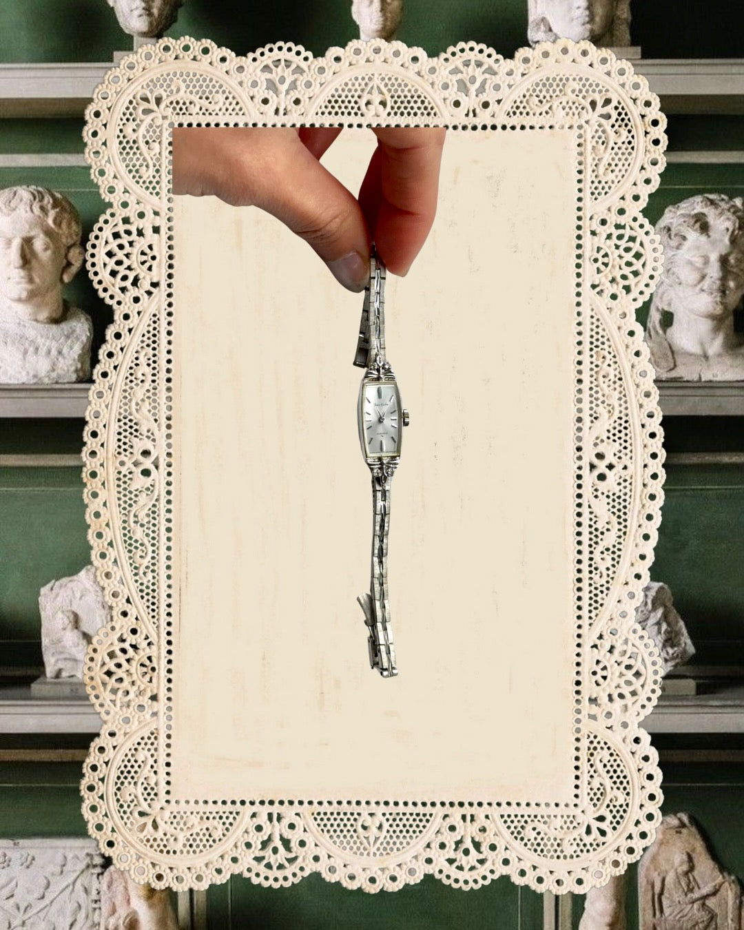 1970s Seiko Long Rectangular Ornate Mechanical Watch