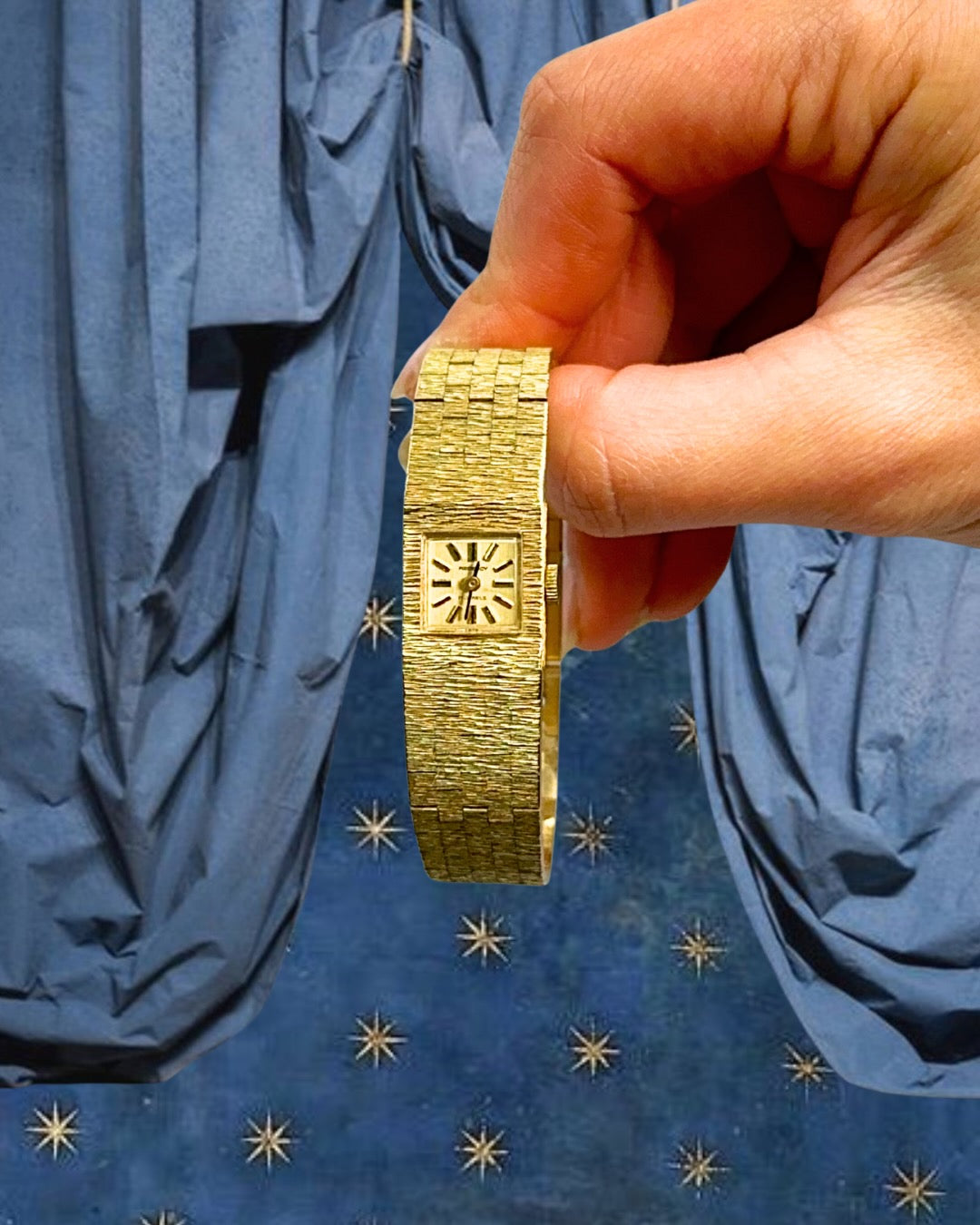 1970s Regency square gold-plated mechanical watch