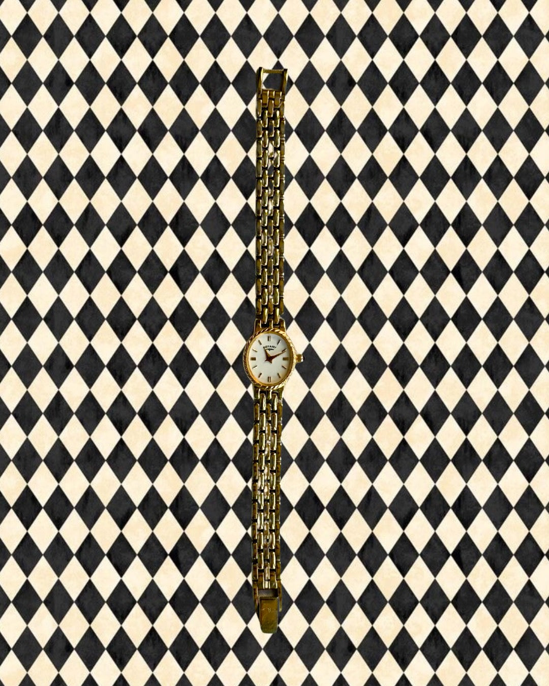 1980s Rotary oval gold plated quartz watch