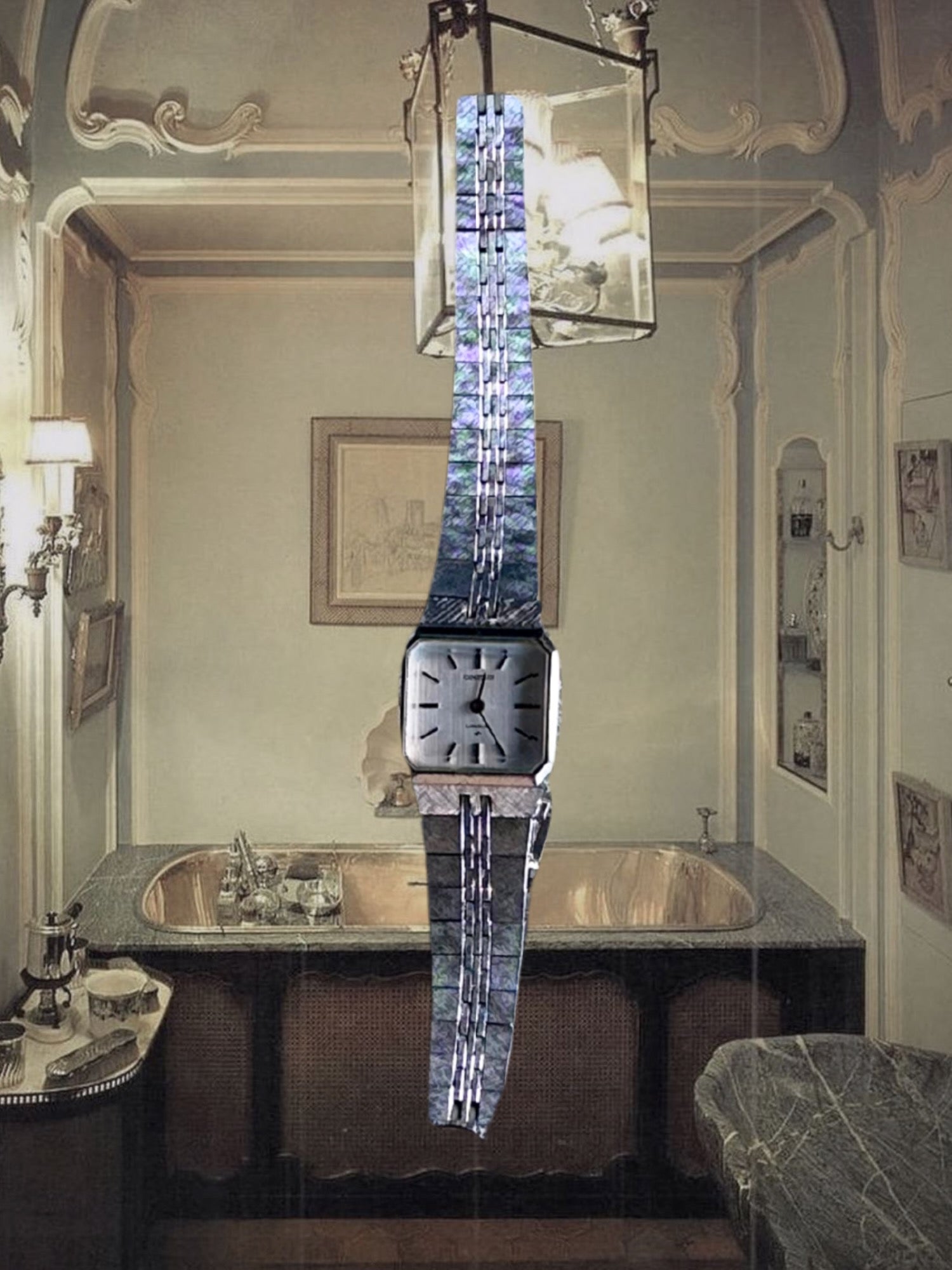 1970s Seiko white dial silver-plated mechanical watch