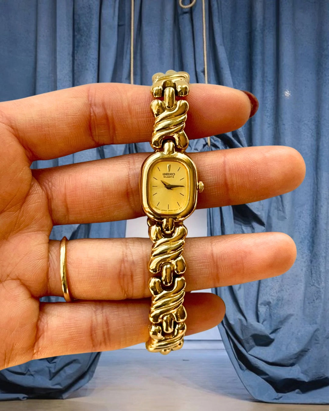 1980s Seiko Twist-Link Gold-Plated Quartz Watch