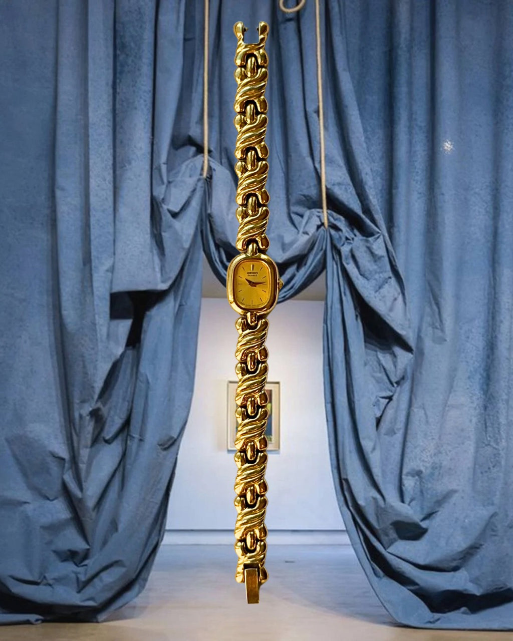 1980s Seiko Twist-Link Gold-Plated Quartz Watch