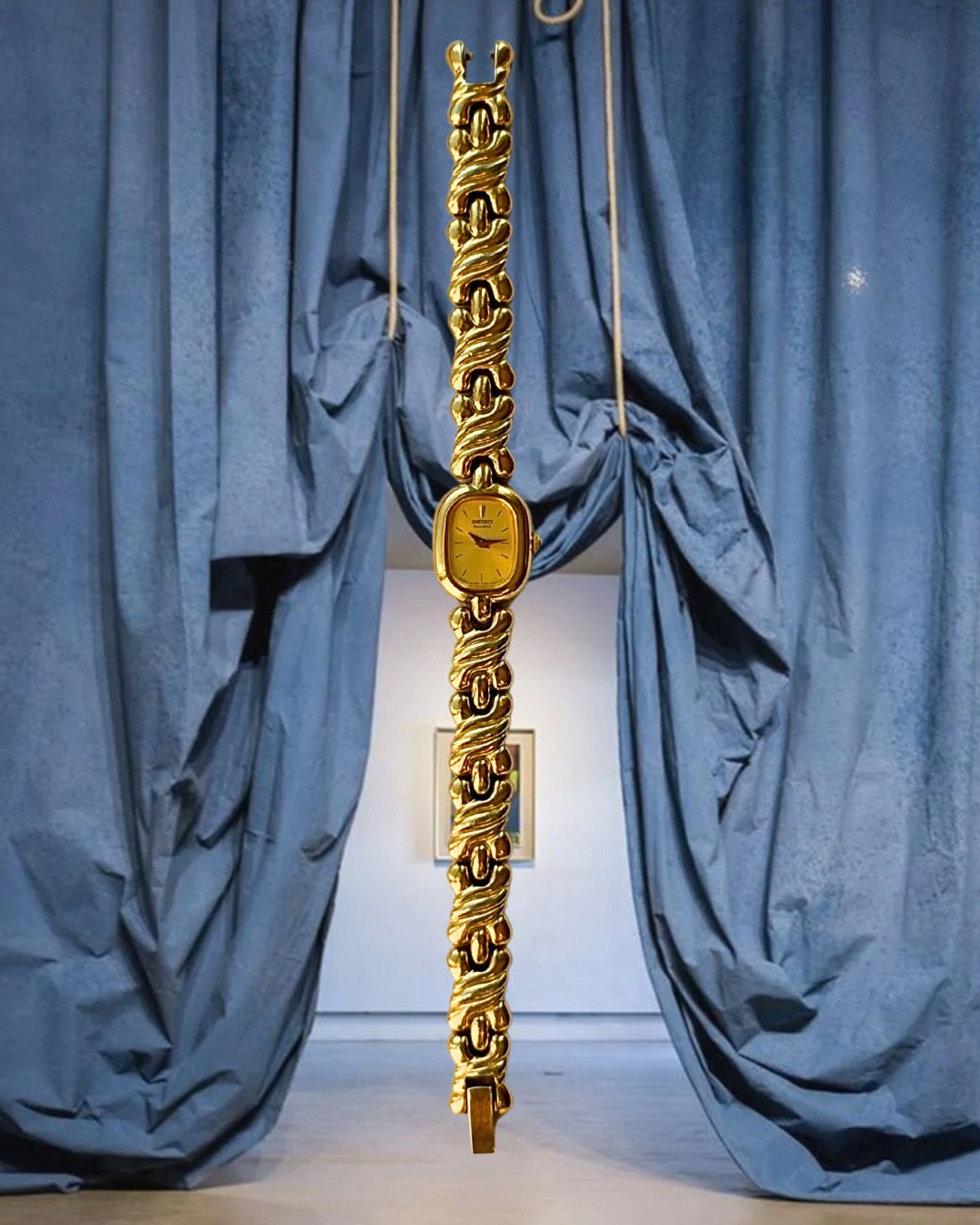 1980s Seiko Twist-Link Gold-Plated Quartz Watch