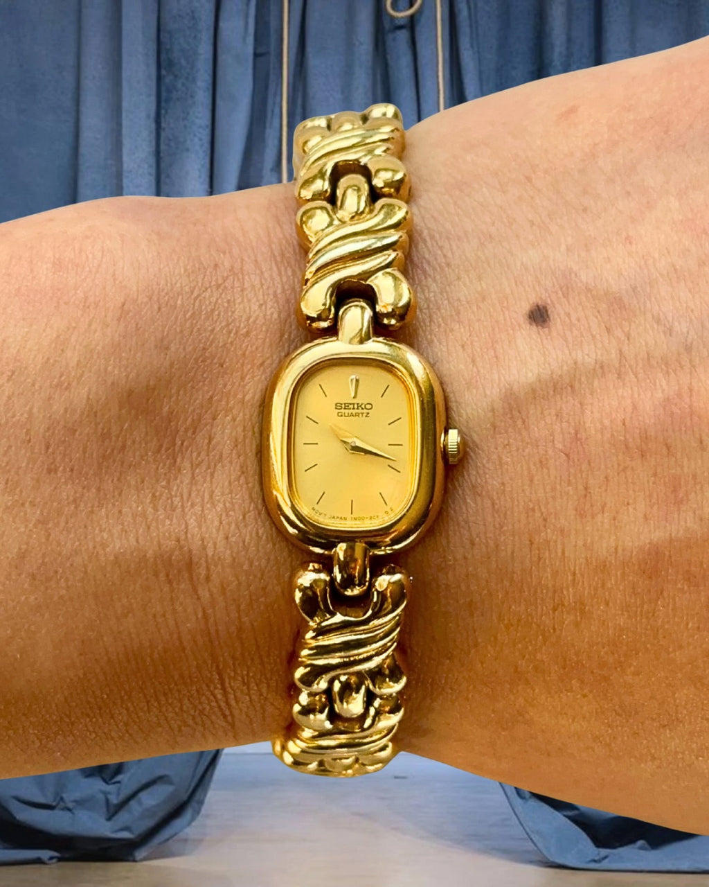 1980s Seiko Twist-Link Gold-Plated Quartz Watch