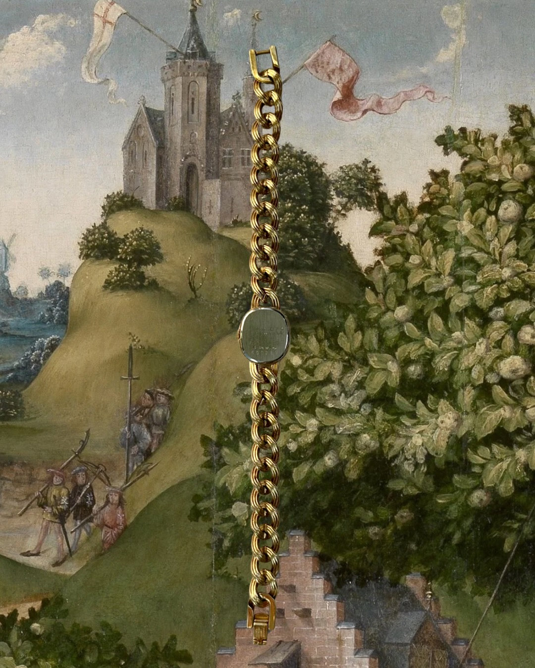 1980s Seiko Gold-Plated Triple Chain Quartz Watch