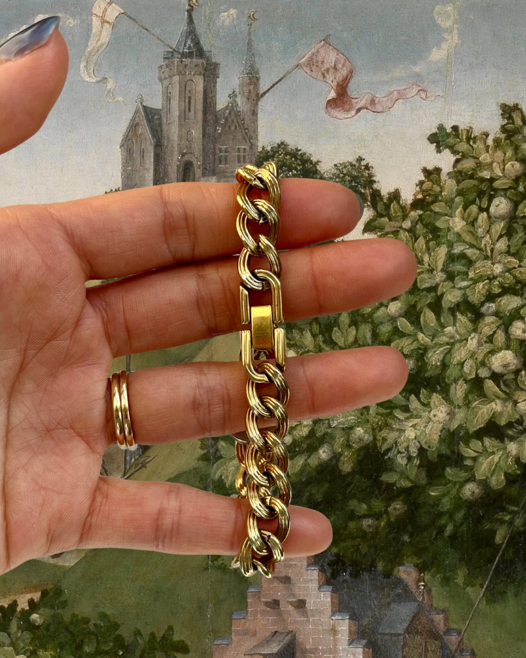 1980s Seiko Gold-Plated Triple Chain Quartz Watch