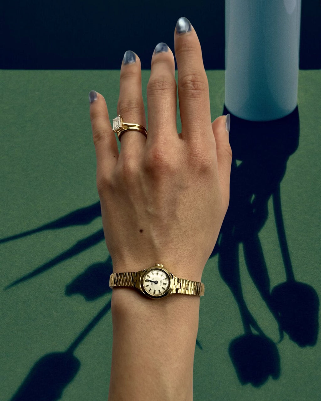 1970s Montine Textured Gold-Plated Mechanical Watch