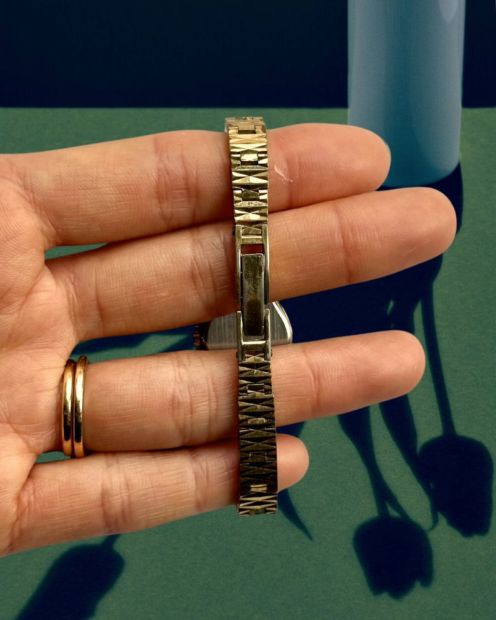 1970s Montine Textured Gold-Plated Mechanical Watch