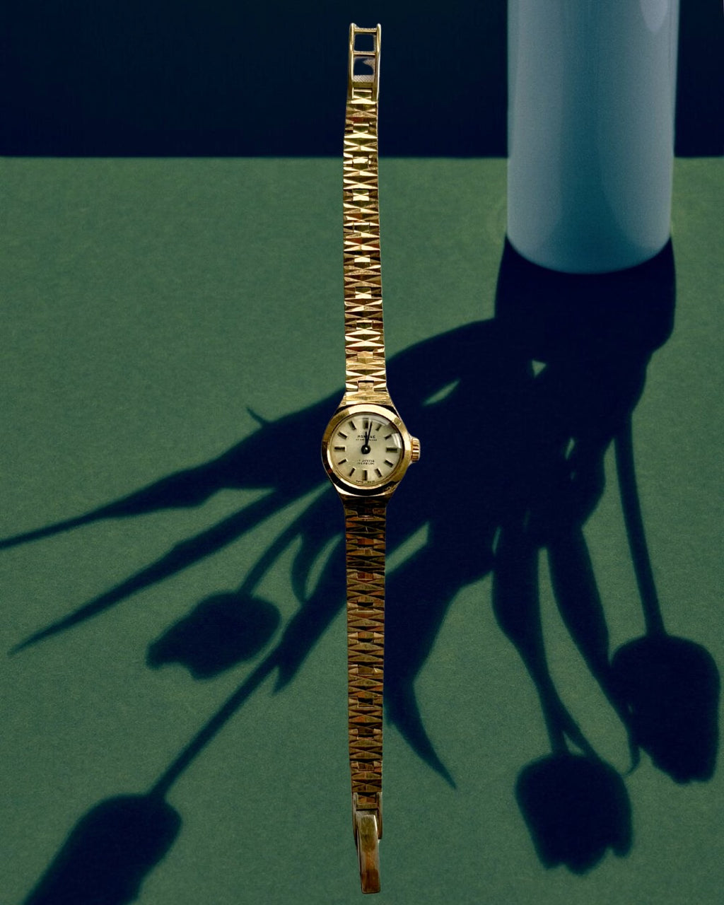 1970s Montine Textured Gold-Plated Mechanical Watch