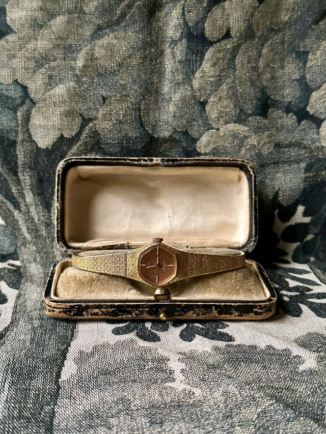 1980s Seiko shimmery bronze dial mechanical watch