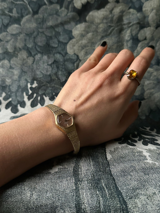 1980s Seiko shimmery bronze dial mechanical watch