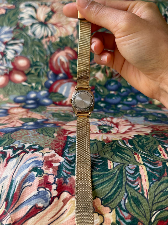 1980s Sekonda Red & Gold-Tone Mechanical Watch
