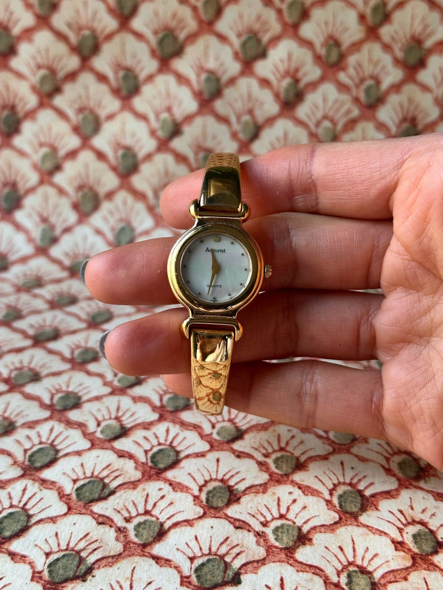 1990s Accurist Mother of Pearl Bangle Quartz Watch