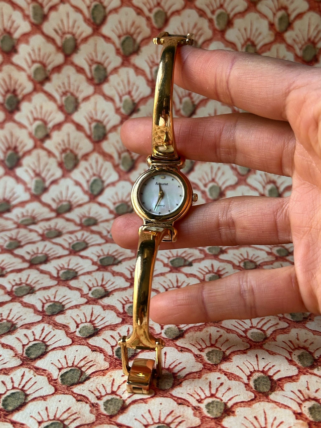 1990s Accurist Mother of Pearl Bangle Quartz Watch