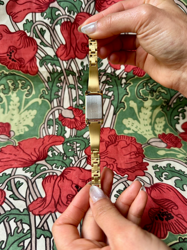 1990s Citizen gold-plated rectangle quartz watch