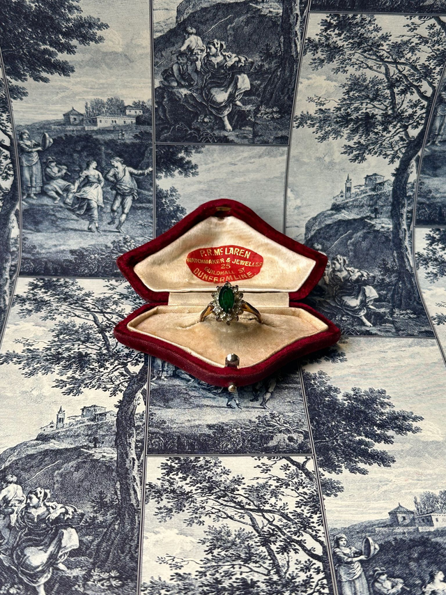 Antique Green Stone Ring