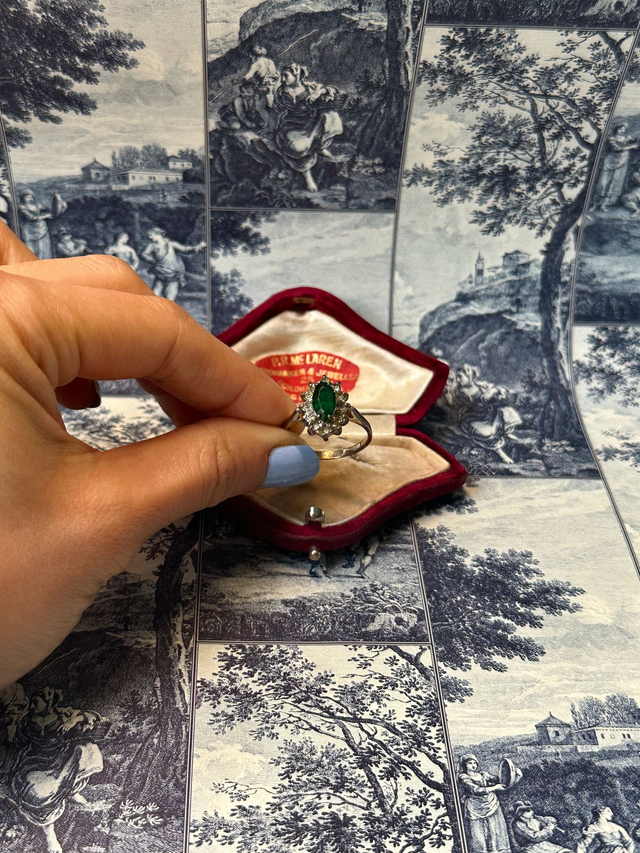 Antique Green Stone Ring