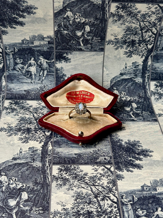 Antique Moonstone Flower Ring