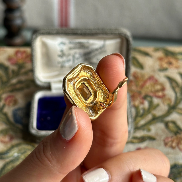 Vintage art deco style glass clip-on earrings