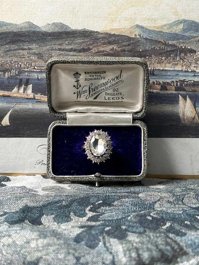 Vintage diamante statement ring