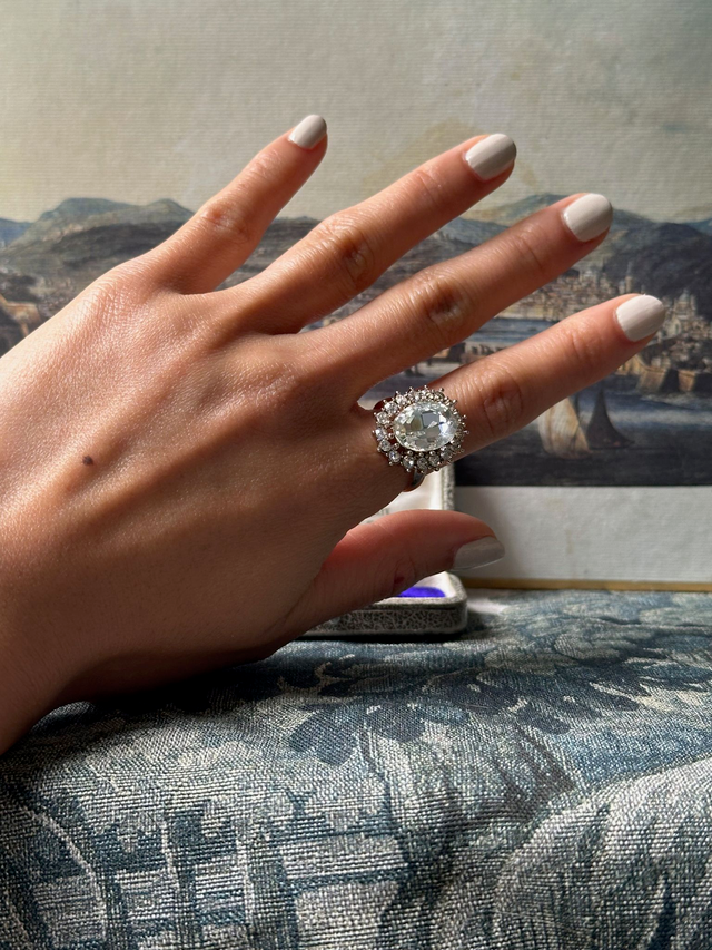 Vintage diamante statement ring