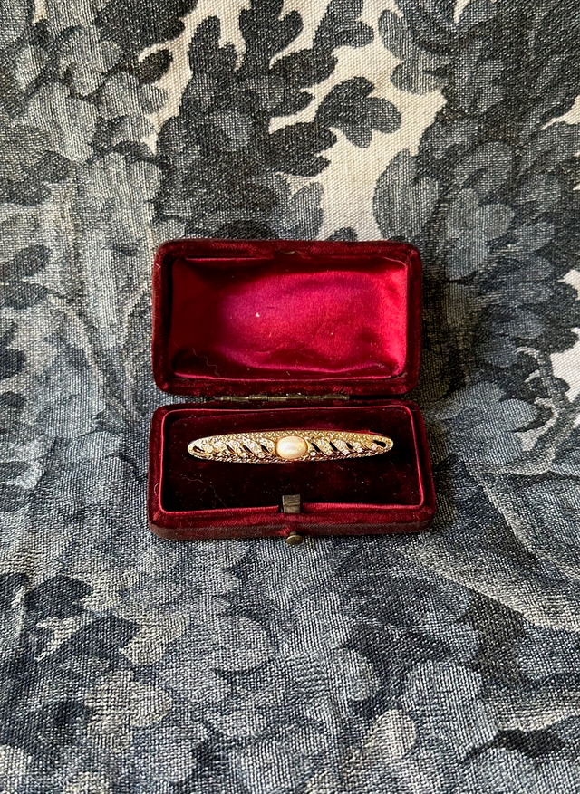 Vintage Embellished Baguette Brooch