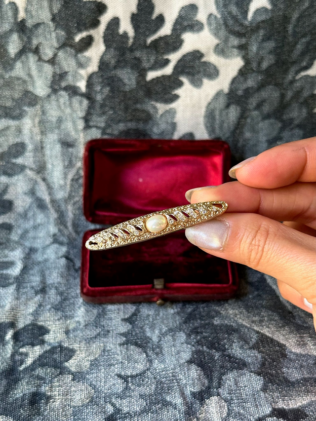 Vintage Embellished Baguette Brooch