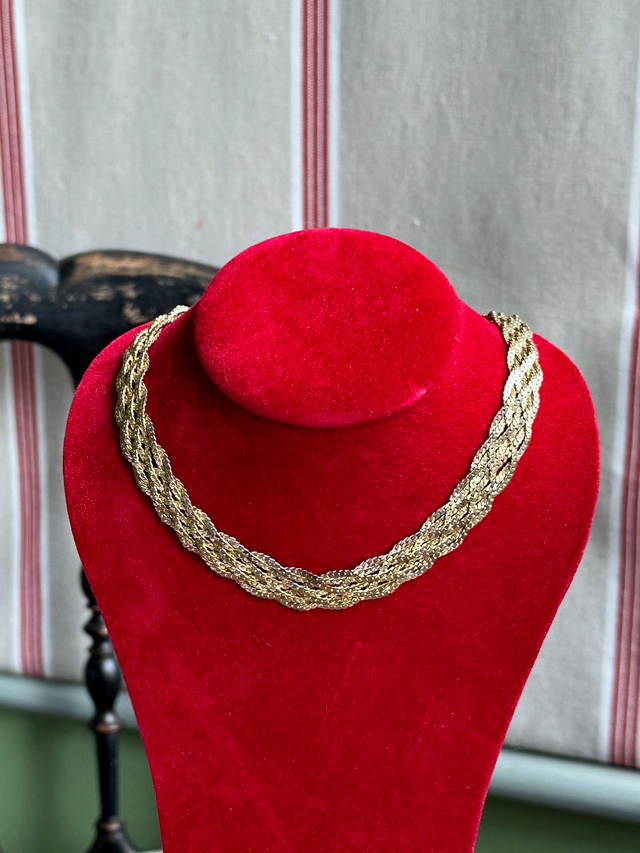 Vintage gold-plated 6 strands chain necklace