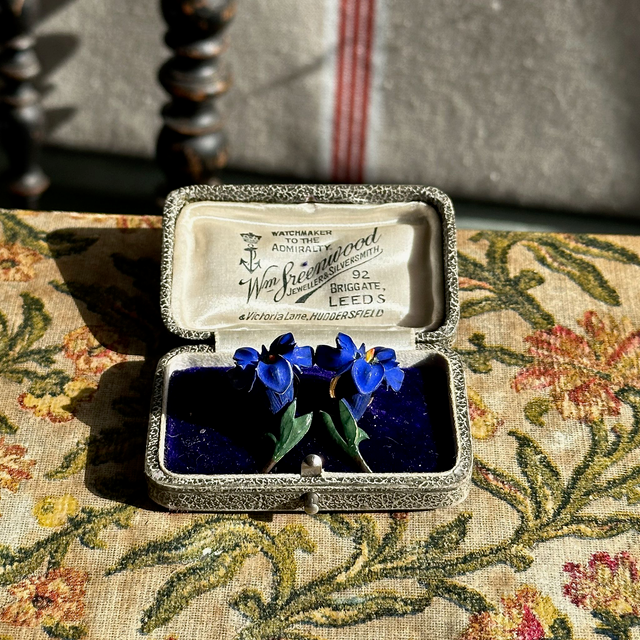Vintage violet clip-on earrings
