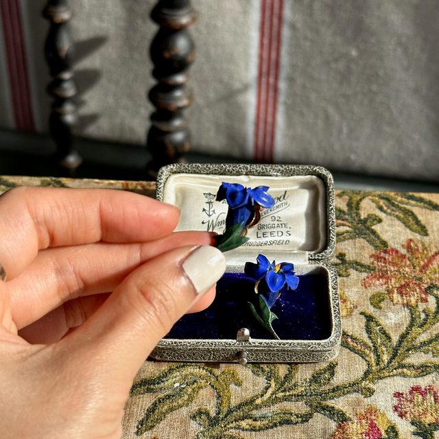 Vintage violet clip-on earrings