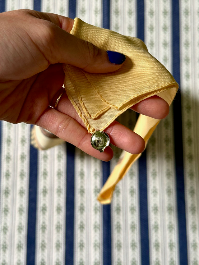 Vintage Yellow Pheasants Italian Scarf