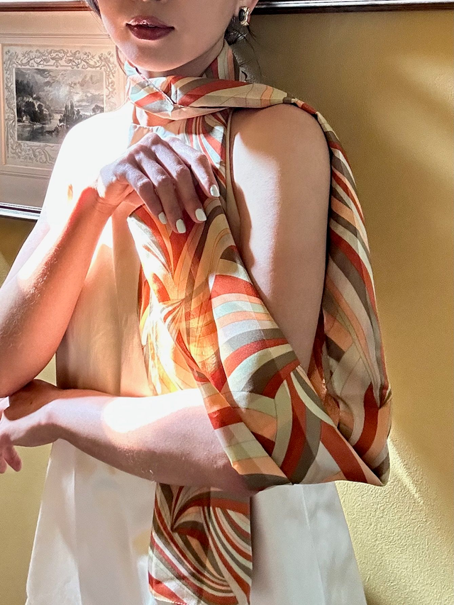Vintage psychedelic orange scarf