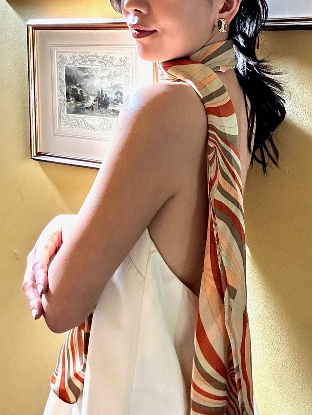 Vintage psychedelic orange scarf