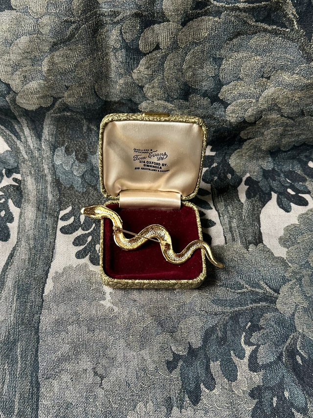 Vintage patterned snake brooch