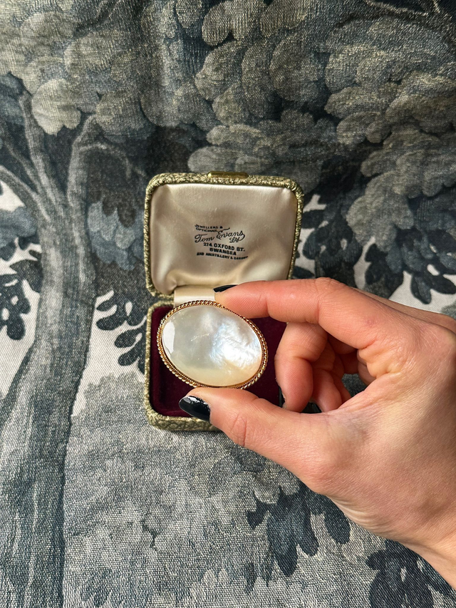 Vintage Mother of Pearl Oval Brooch