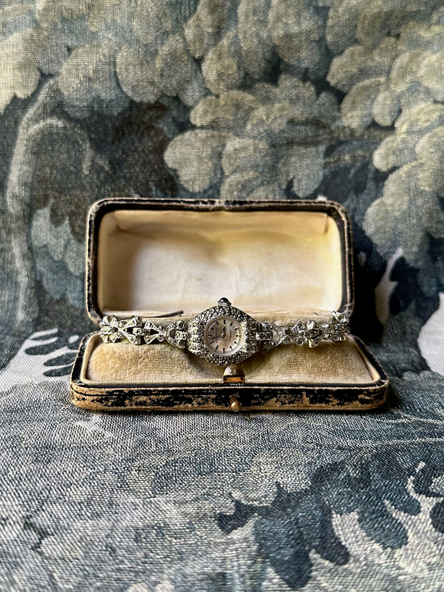 1960s Everite marcasite bow cocktail watch