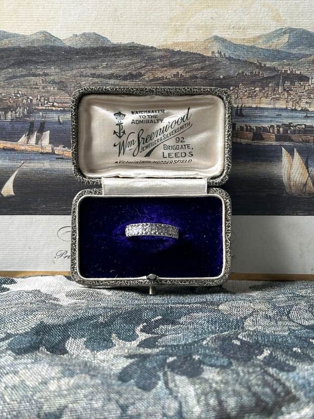 1970s diamante pave silver tone ring