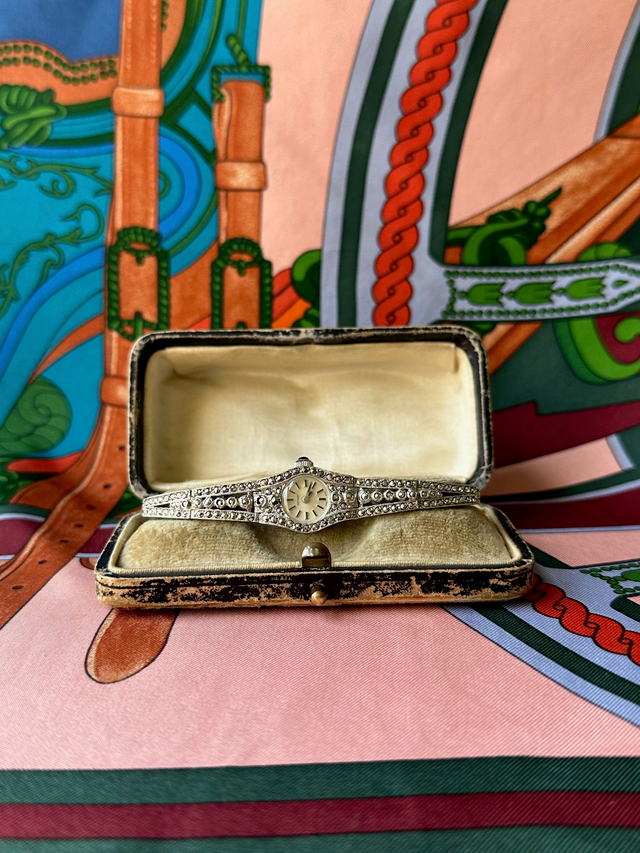 1970s Rotary marcasite flapper mechanical cocktail watch