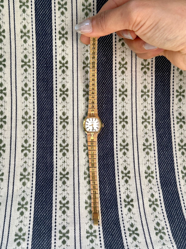 1970s Rotary textured gold-plated mechanical watch