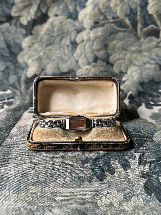 1970s Siglo XX stainless steel orange dial watch