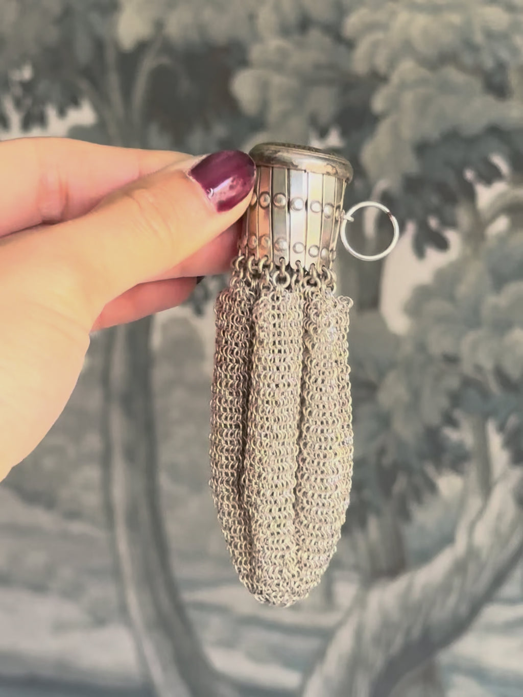 1920s Silver-Plated Chain Mail Coin Pouch
