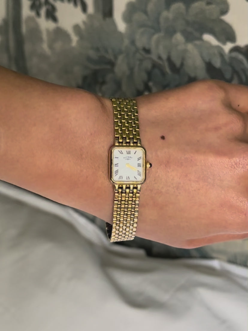 1980s Rotary square gold-plated quartz watch