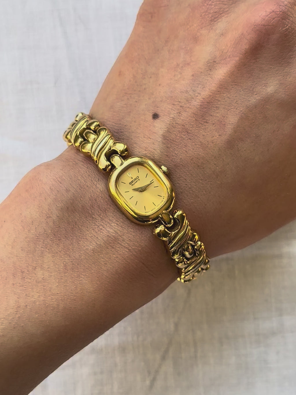 1980s Seiko Twist-Link Gold-Plated Quartz Watch